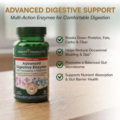 Gutiva Advanced Digestive Enzymes Prebiotic, Probiotic, & Postbiotic Supplement
